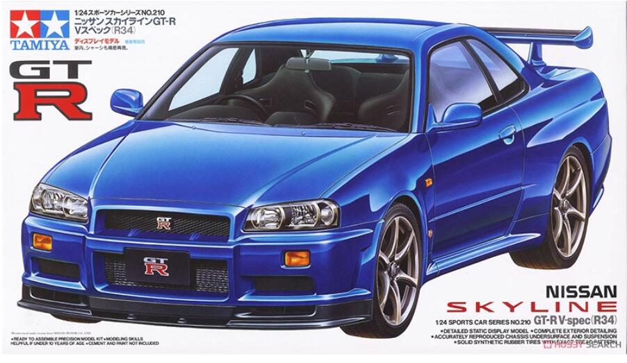Tamiya 24210 1/24 Scale Model Sport Car Kit Nissan Skyline GT-R R34 V-Spec BNR34