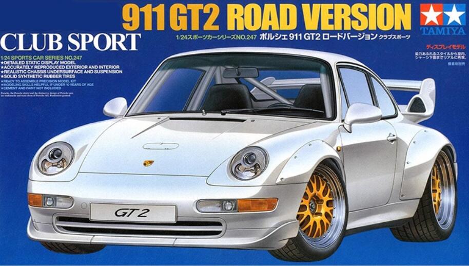 Tamiya 24247 1/24 Model Car Kit Porsche 911 GT2 Road Version Club Sport 993