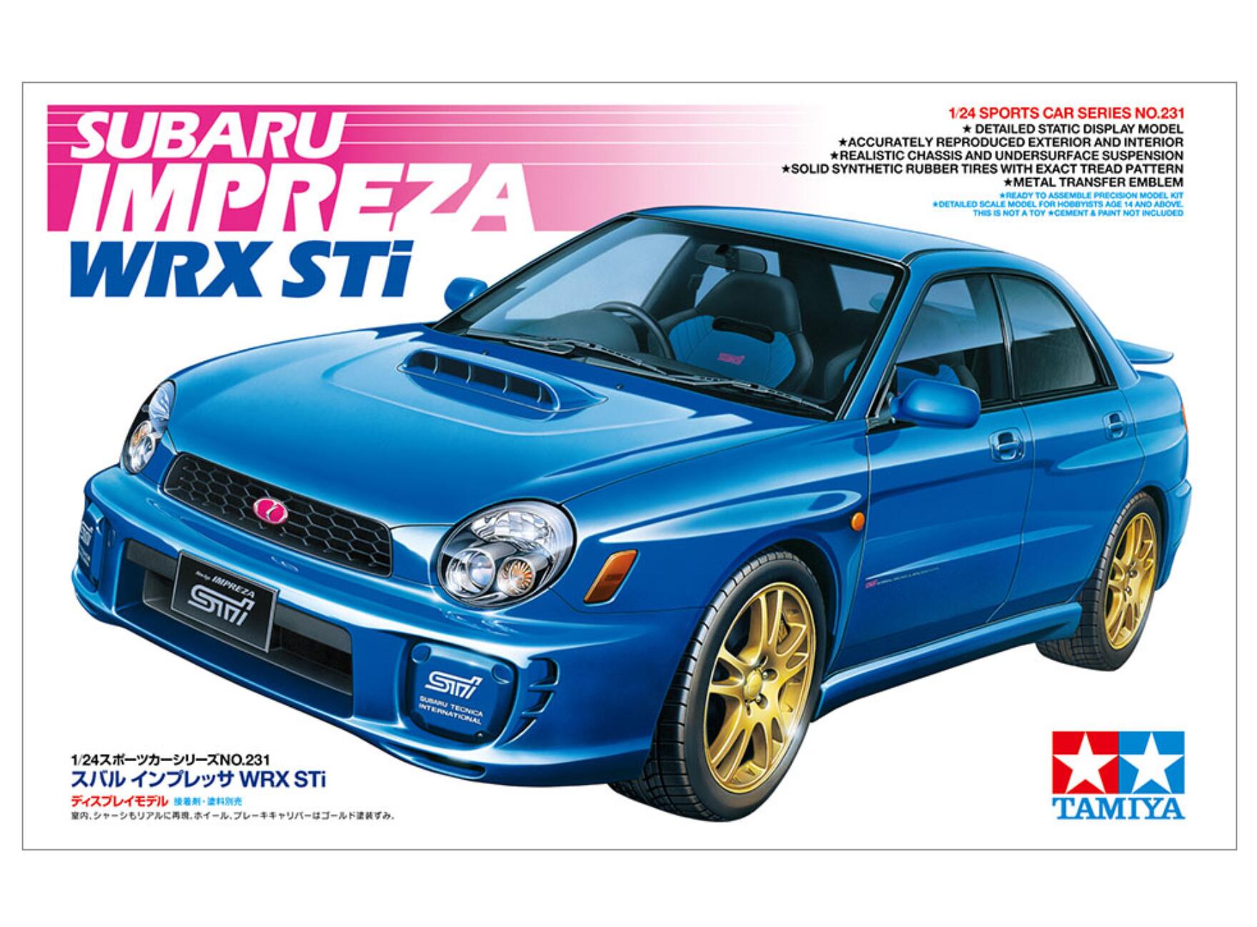 Tamiya 24231 1/24 Scale Model Sport Car Kit Subaru Impreza WRX STi GDB-A 2000 GD