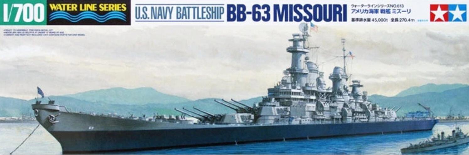 Tamiya 31613 1/700 Scale Model Kit US Navy Battleship USS Missouri BB-63