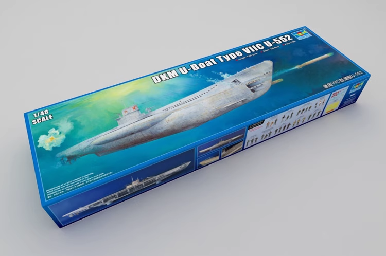 Trumpeter 06801 1/48 scale DKM U-Boat VIIC U-552 Submarine Static Kit Model