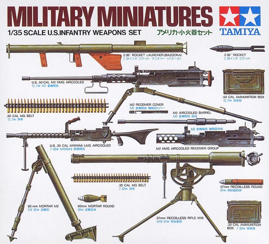 TAMIYA 35121 1/35 SCALE U.S. INFANTRY WEAPONS