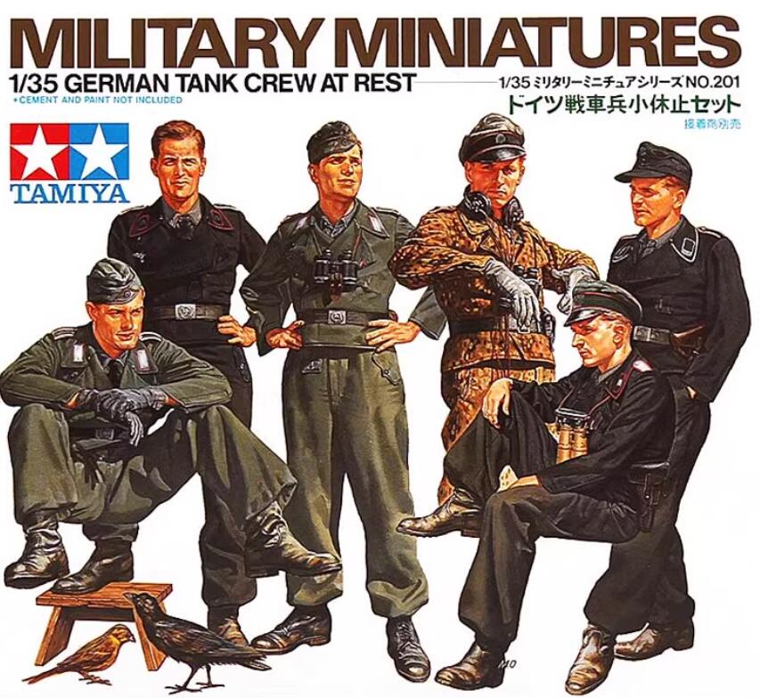 Tamiya 35201 1/35 Scale Model Figure Kit WWII German Tank Crew at Rest Set