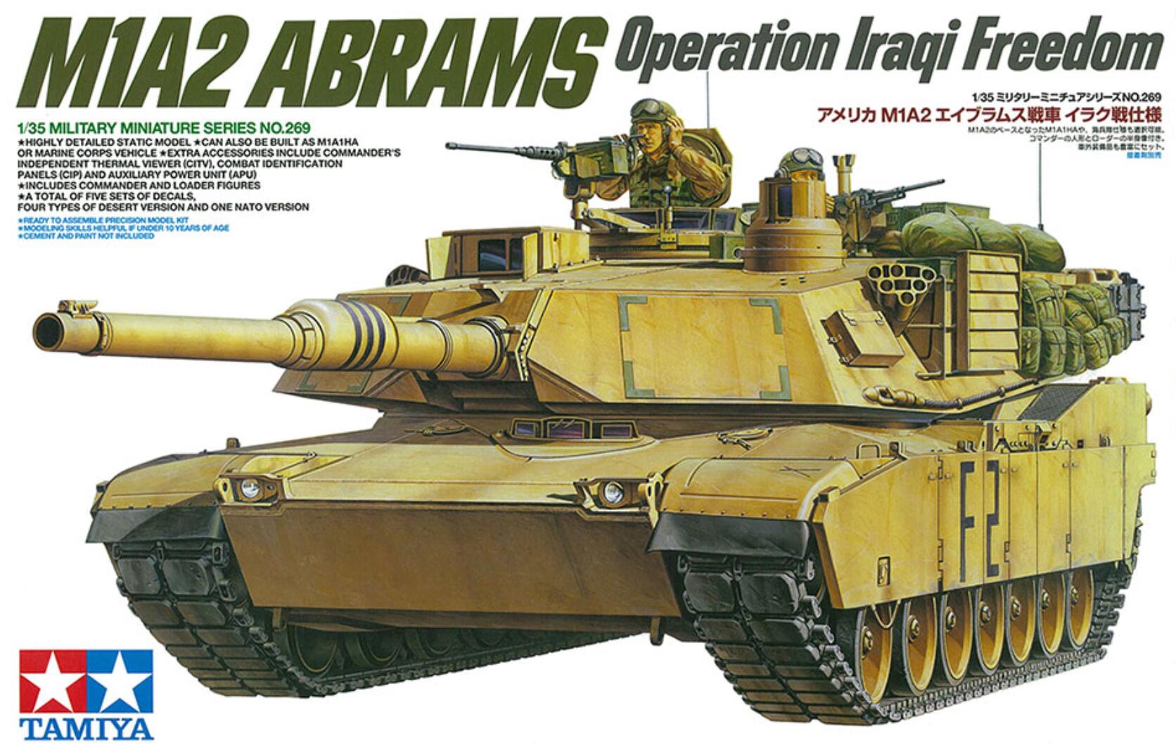 Tamiya 35269 1/35 Scale Model Kit US M1A2 Abrams 120mm Gun Main Battle Tank