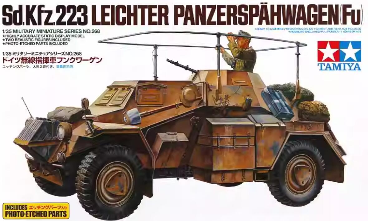 Tamiya 35268 1/35 Military Model Kit German Armored Car Sd.Kfz.223 w/PE Parts