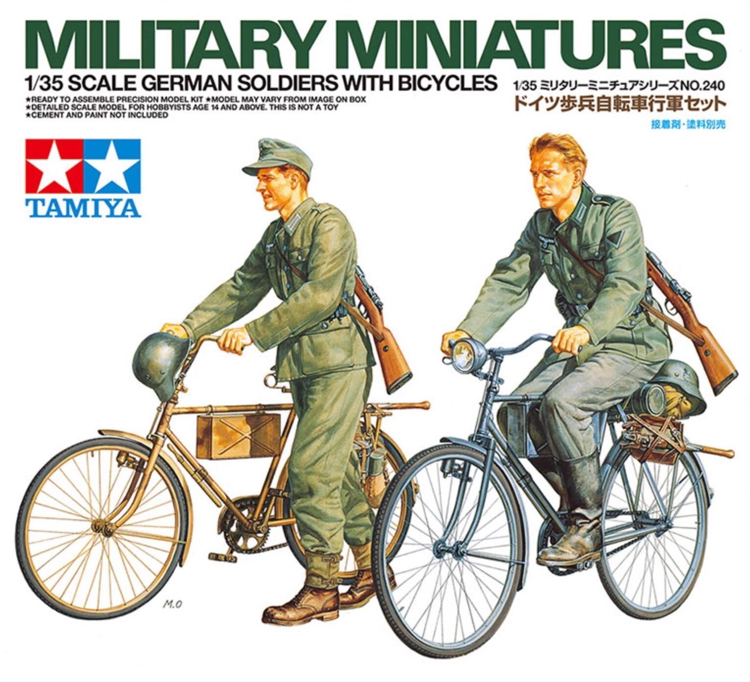 Tamiya 35240 1/35 Scale Military Model Kit WWII German Soldiers w/Bicycles