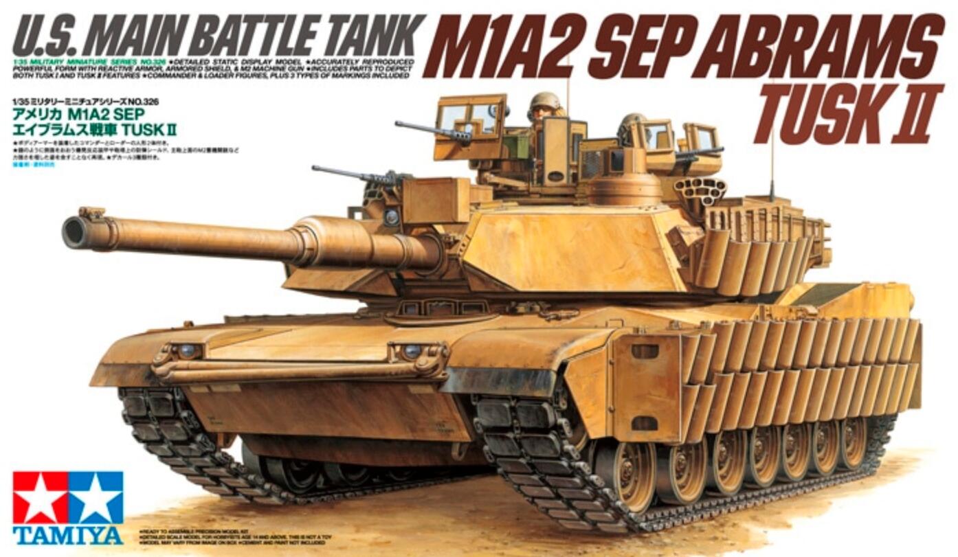 Tamiya 35326 1/35 Scale Tank Model Kit U.S MBT M1A2 SEP Abrams TUSK II