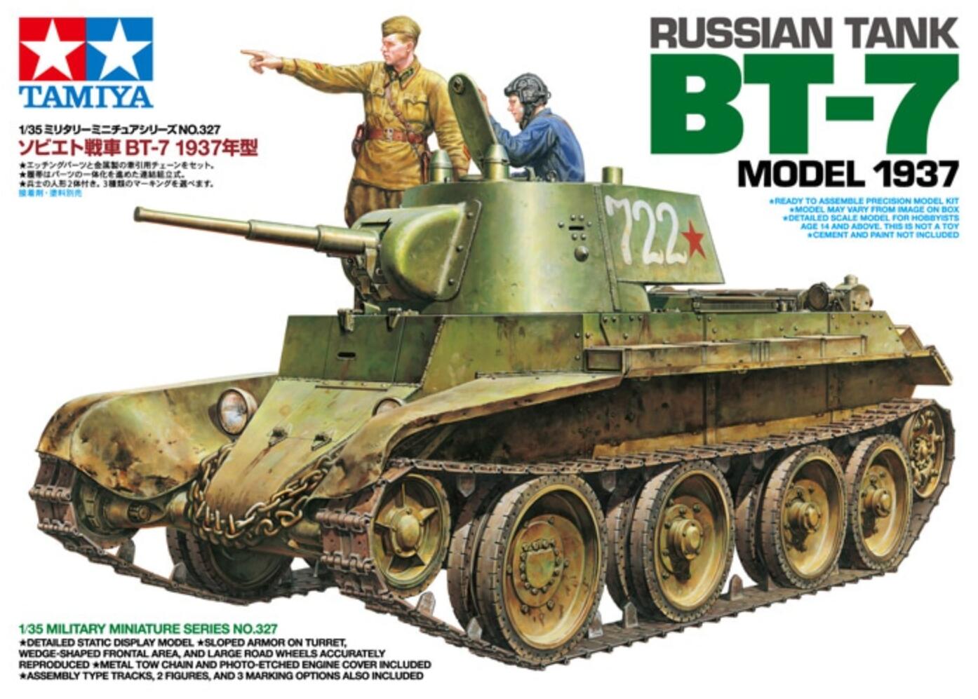 TAMIYA Military Model 1/35 Russian Tank BT-7 Model 1937 Scale Hobby 35327