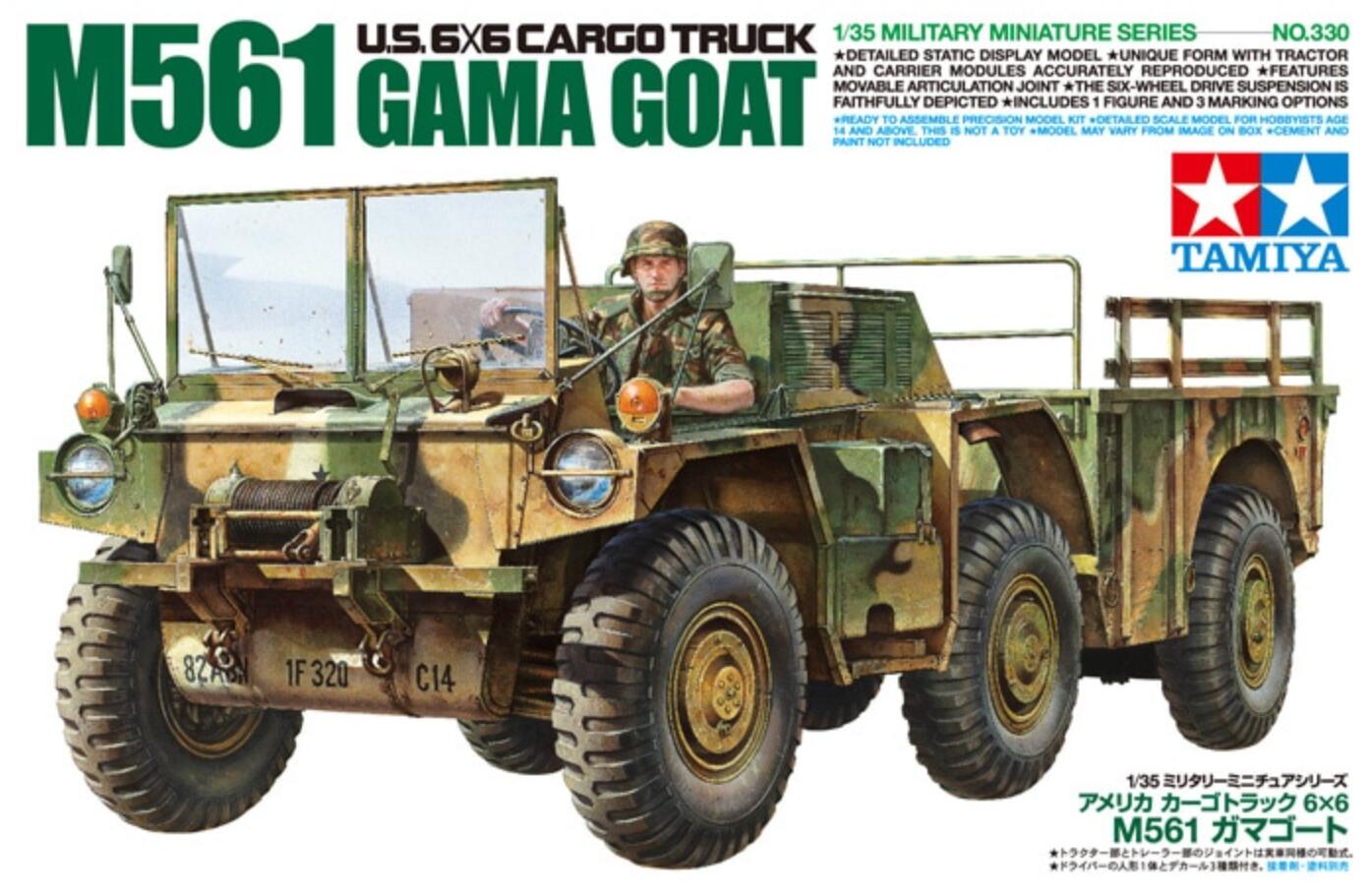 Tamiya 35330 1/35 Scale Military Model Kit US 6x6 Cargo Truck M561 Gama Goat