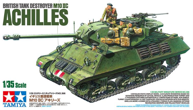 Tamiya 35366 1/35 Model Kit British Tank Destroyer M10 IIC 17pdr SP Achilles