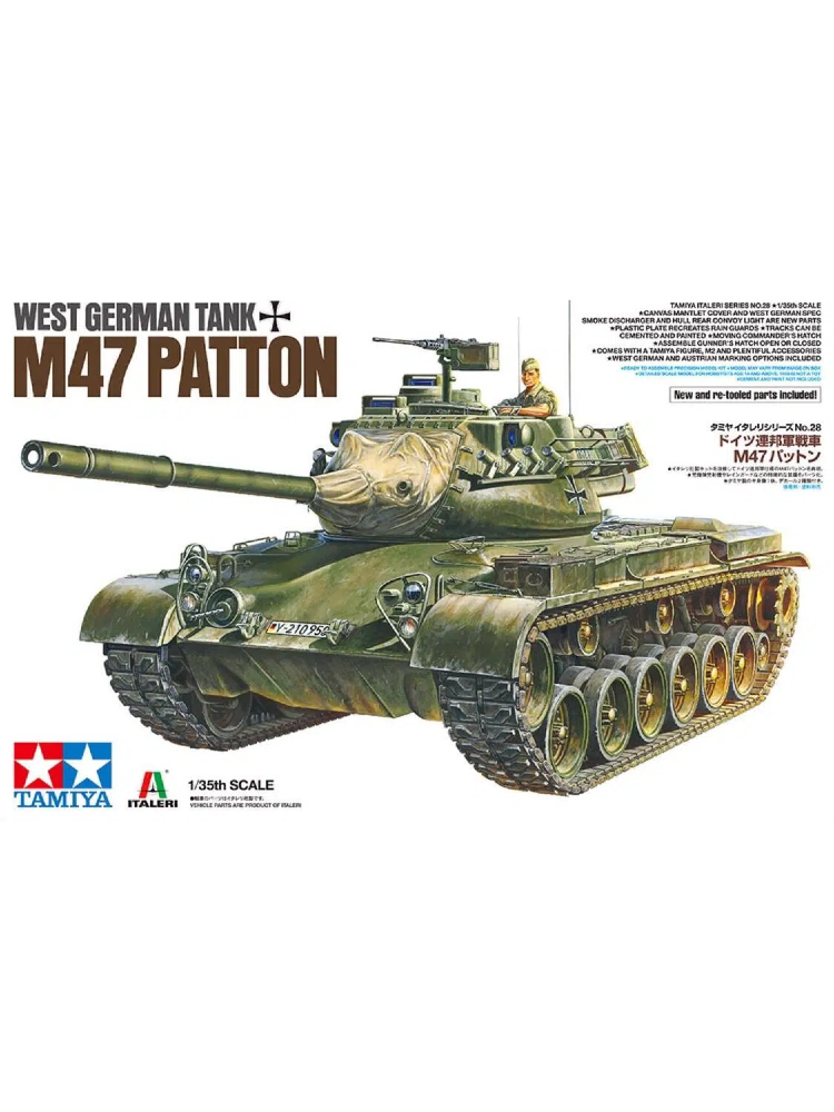Tamiya Italeri 37028 1/35 Scale Military Model Kit West German Tank M47 Patton