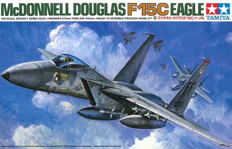 Tamiya 61029 1/48 Scale Model Aircraft Kit USAF McDonnell Douglas F-15C Eagle