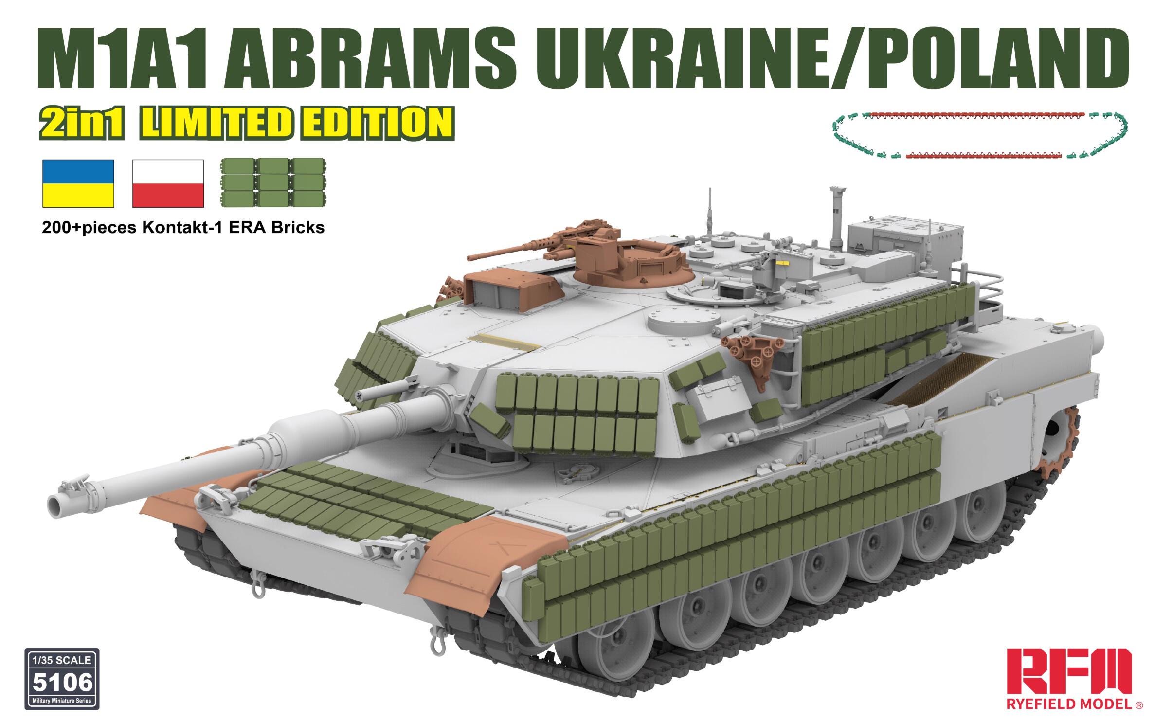 RYEFIELD 5106 1/35 M1A1 Abrams Ukraine/Poland 2in1Limited
