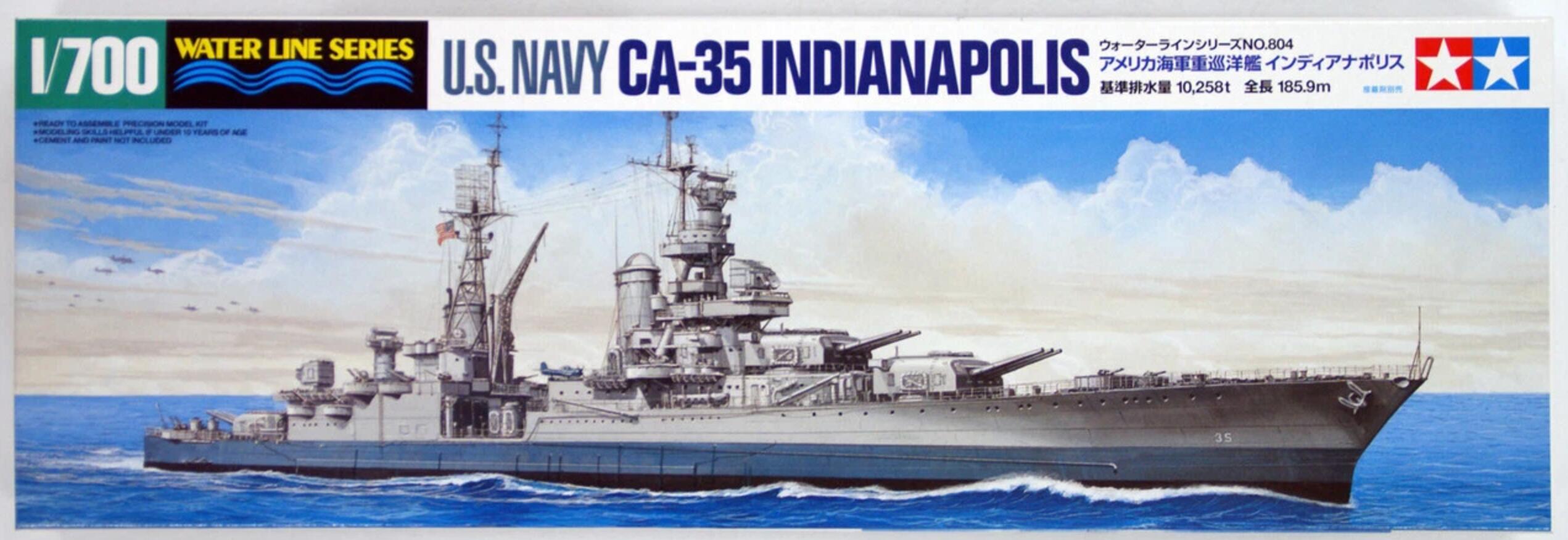Tamiya 31804 1/700 Model Kit WWII U.S Navy USS Heavy Cruiser Indianapolis CA-35