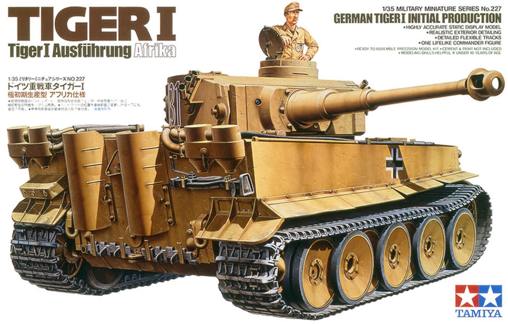 Tamiya 35227 1/35 Model Kit WWII German Heavy Tank Tiger I Initial Production