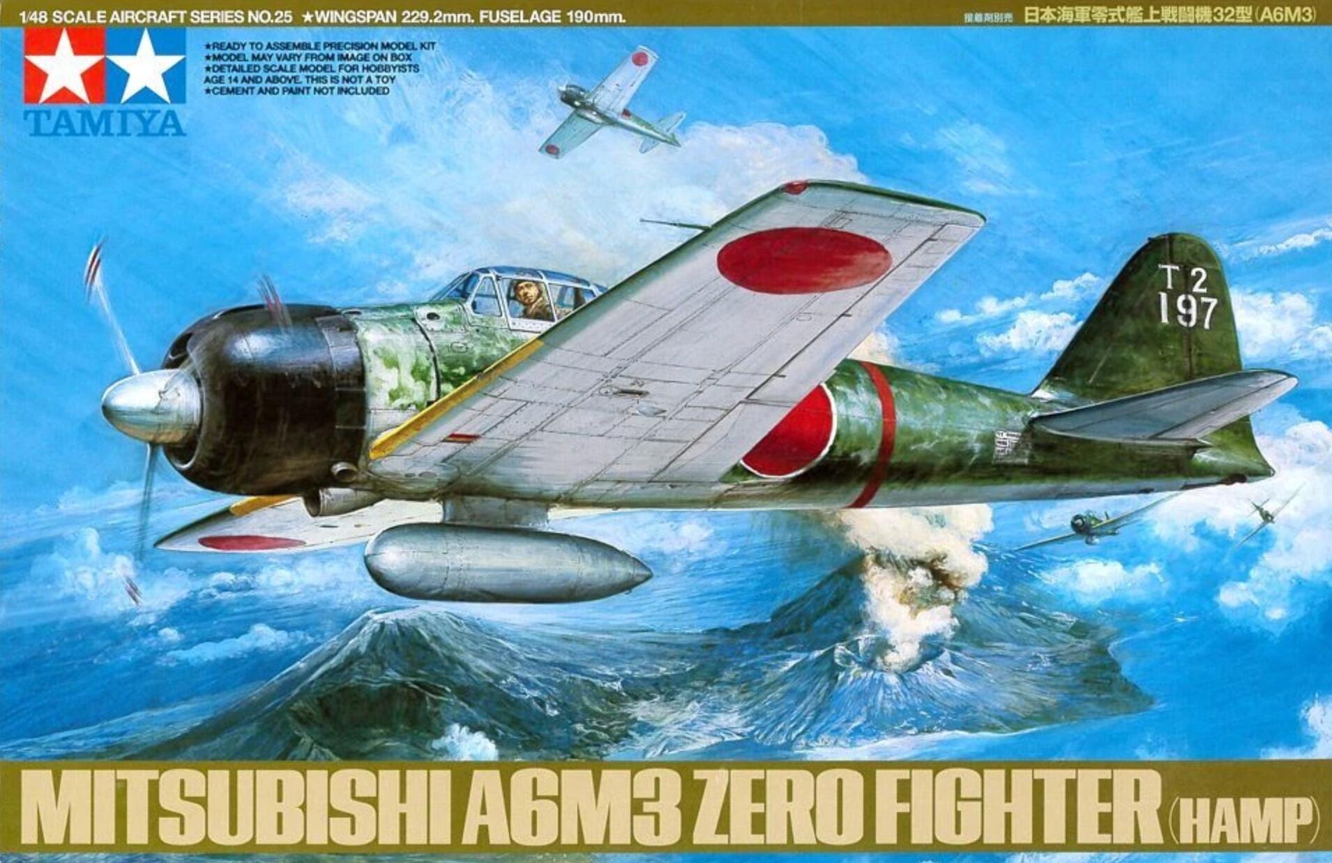 Tamiya 61025 1/48 Aircraft Model Kit Mitsubishi A6M3 Zero Fighter Type 32(Hamp)