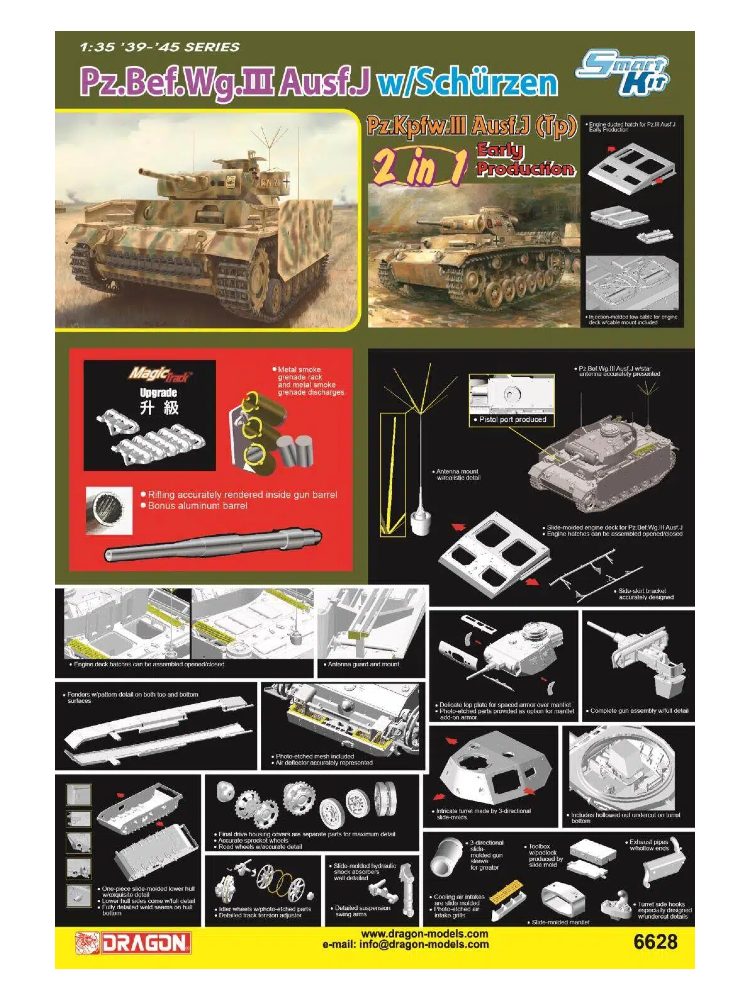 Dragon 6628 1/35 Pz.Bef.Wg.III Ausf.J /Pz.III Ausf.J (Tp) Early Production 2in 1