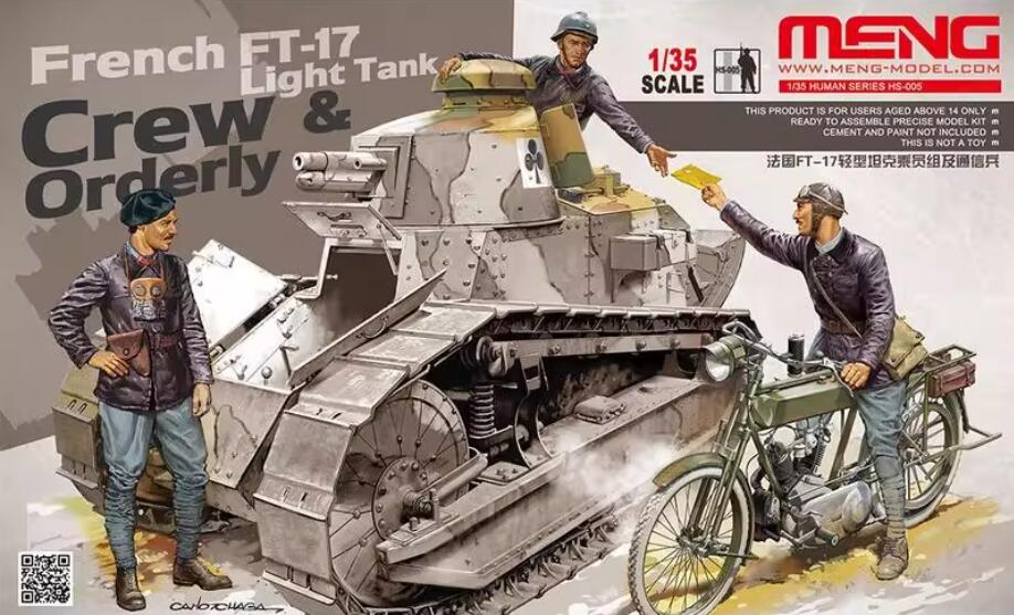 Meng Model 1/35 HS-005 French Light Tank Crew & Orderly (for Meng)