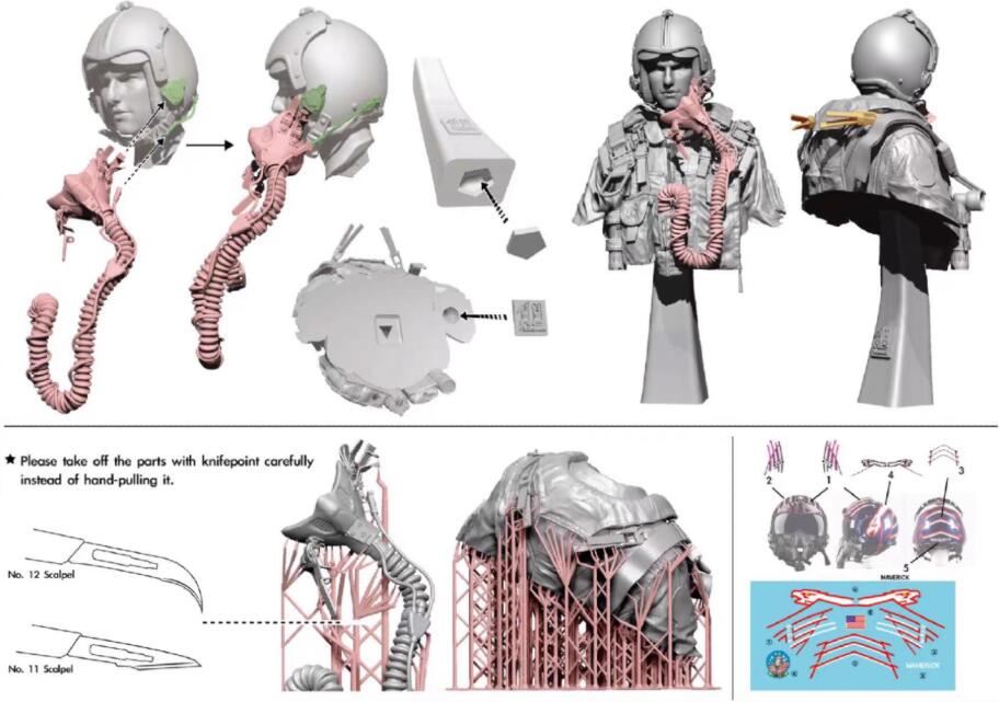 R2 Miniatures 1/9 Bust - USN/US Navy F-14 Tomcat Pilot 1980s R19-B09