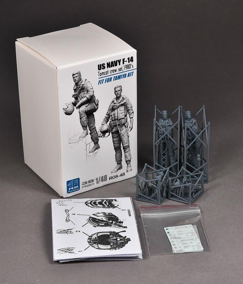 R2 Miniatures 1/48 USN/US Navy F-14 Tomcat Pilots 1980s (2 figures) R08-48 for tamiya kit
