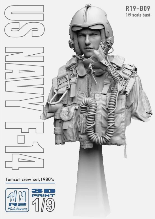 R2 Miniatures 1/9 Bust - USN/US Navy F-14 Tomcat Pilot 1980s R19-B09