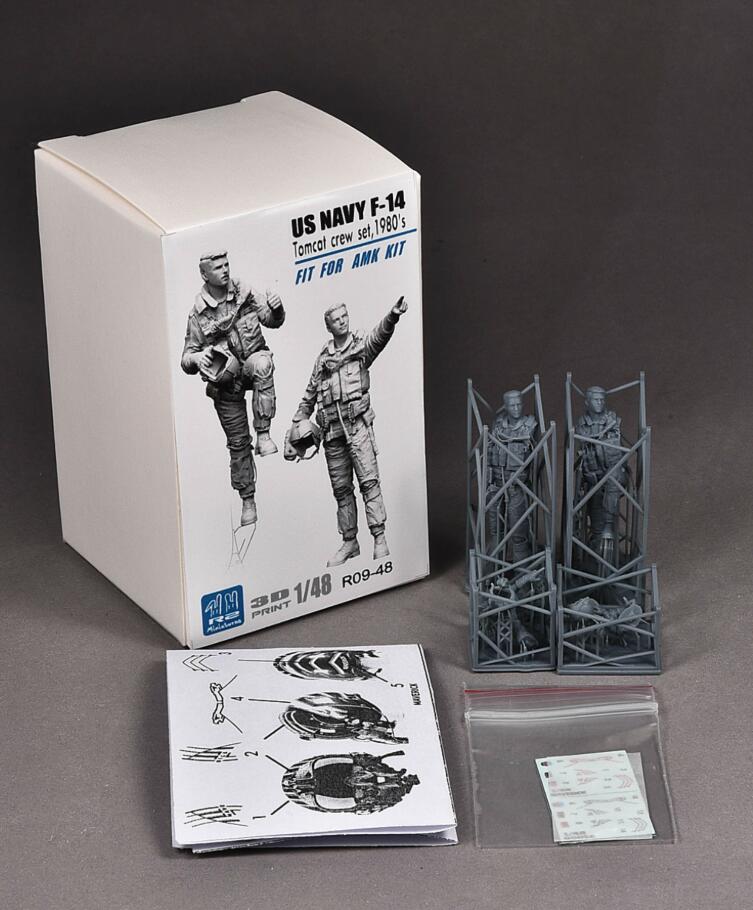 R2 Miniatures 1/48 US NAVY F-14 Tomcat crew set, 1980's for AMK kit R09-48