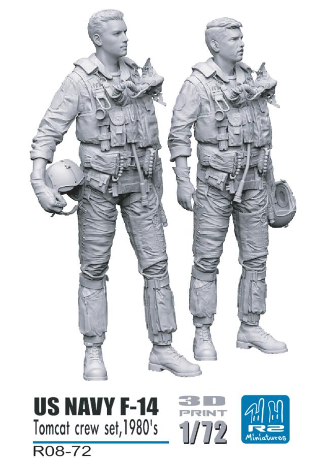 R2 Miniatures 1/72 USN/US Navy F-14 Tomcat Pilots 1980s (2 figures) R08-72