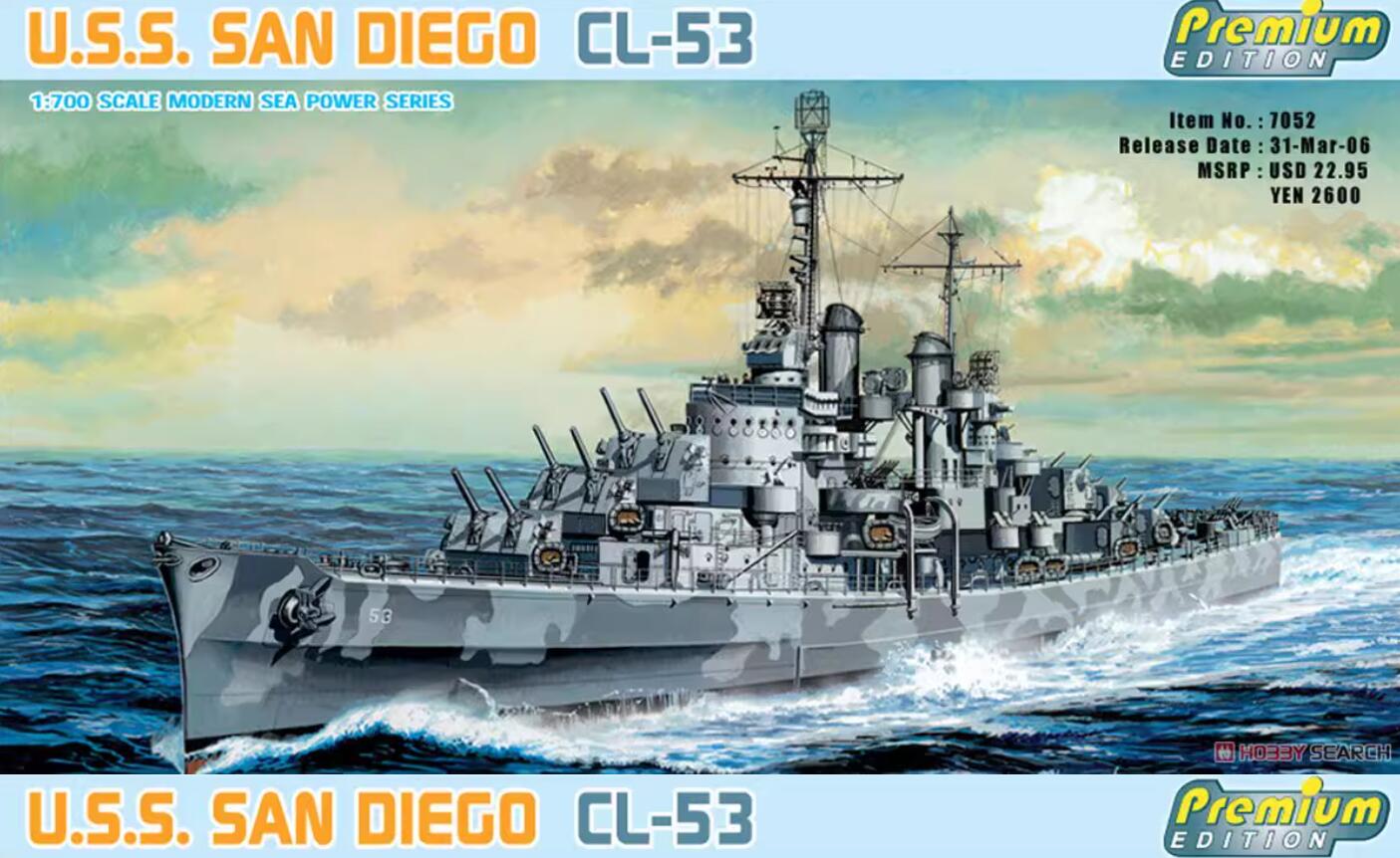DRAGON 7052 1/700 U.S.S. San Diego CL-53 Model Kit