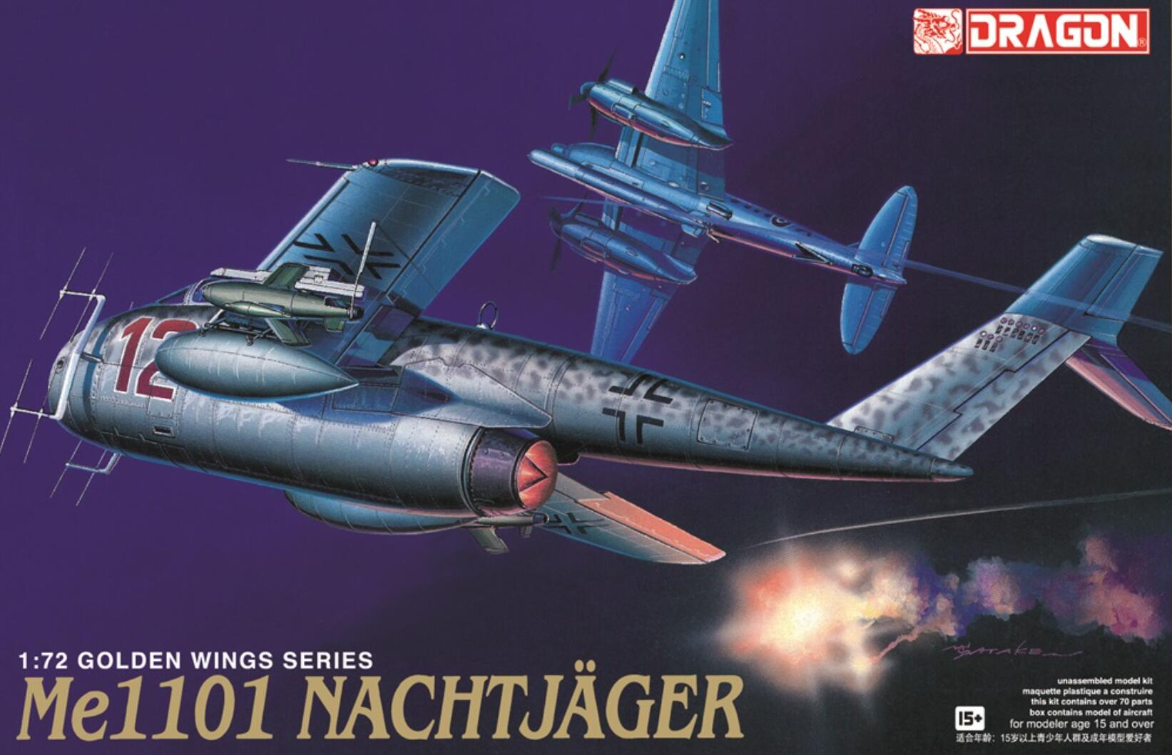 DRAGON 5014 1/72 Golden Wings Series Me1101 Nacht Jager Model Kit