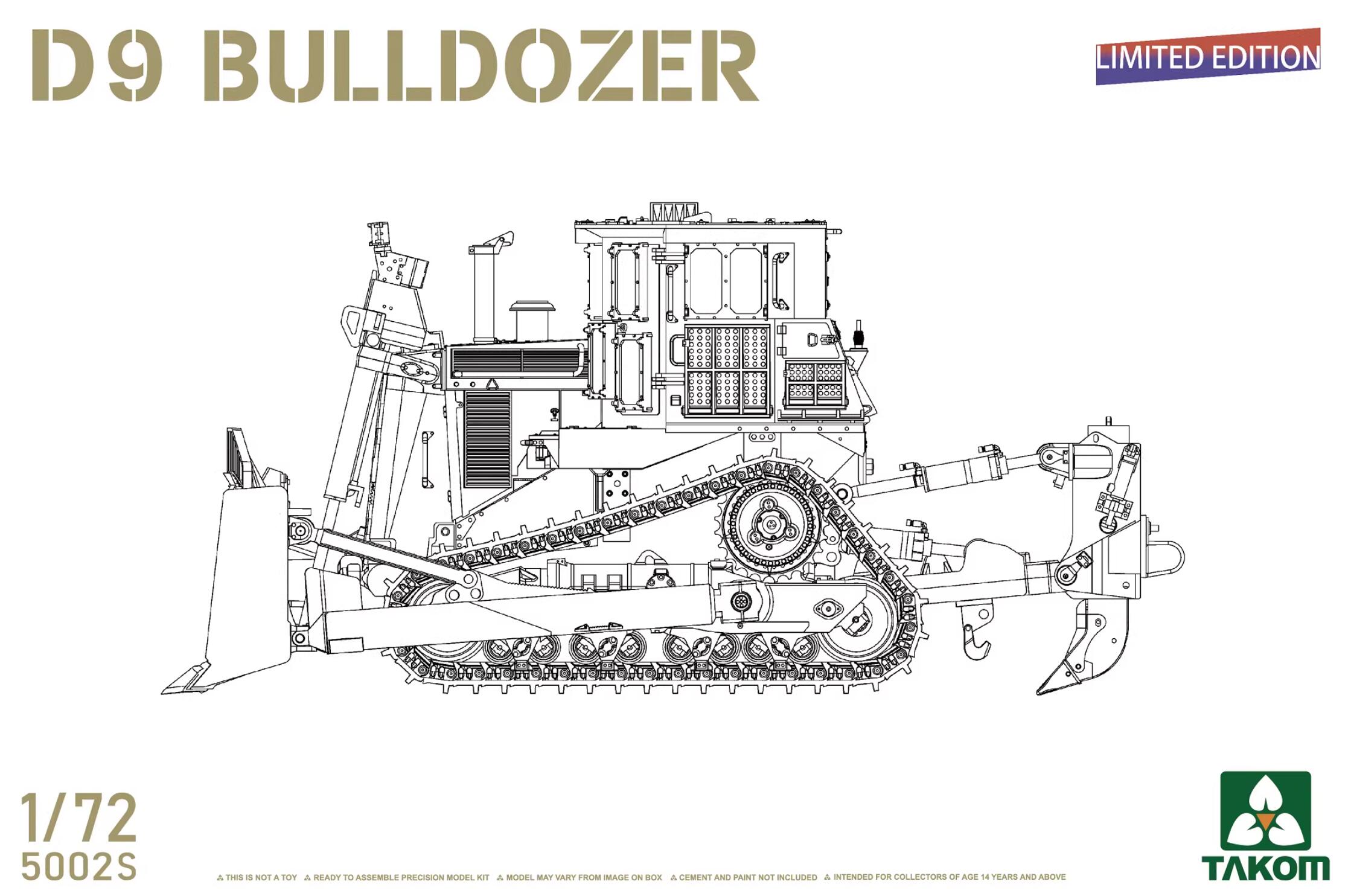 TAKOM 5002S 1/72 US D9R Military Armored Bulldozer Exhibition Limited Edition
