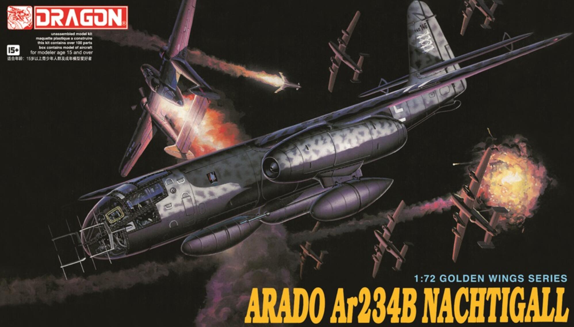 DRAGON 5012 1/72 WWII Luftwaffe Arado Ar234B Nachtigall Model Kit