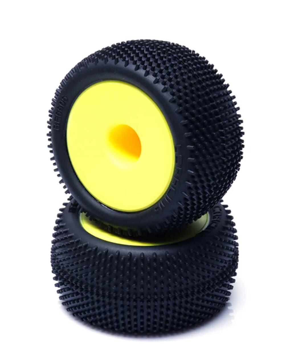 LC Racing L5077 Jetgo Mini 2WD Stadium Truck Rear Tires Pre-Mounted (40° White Dot) 2pcs