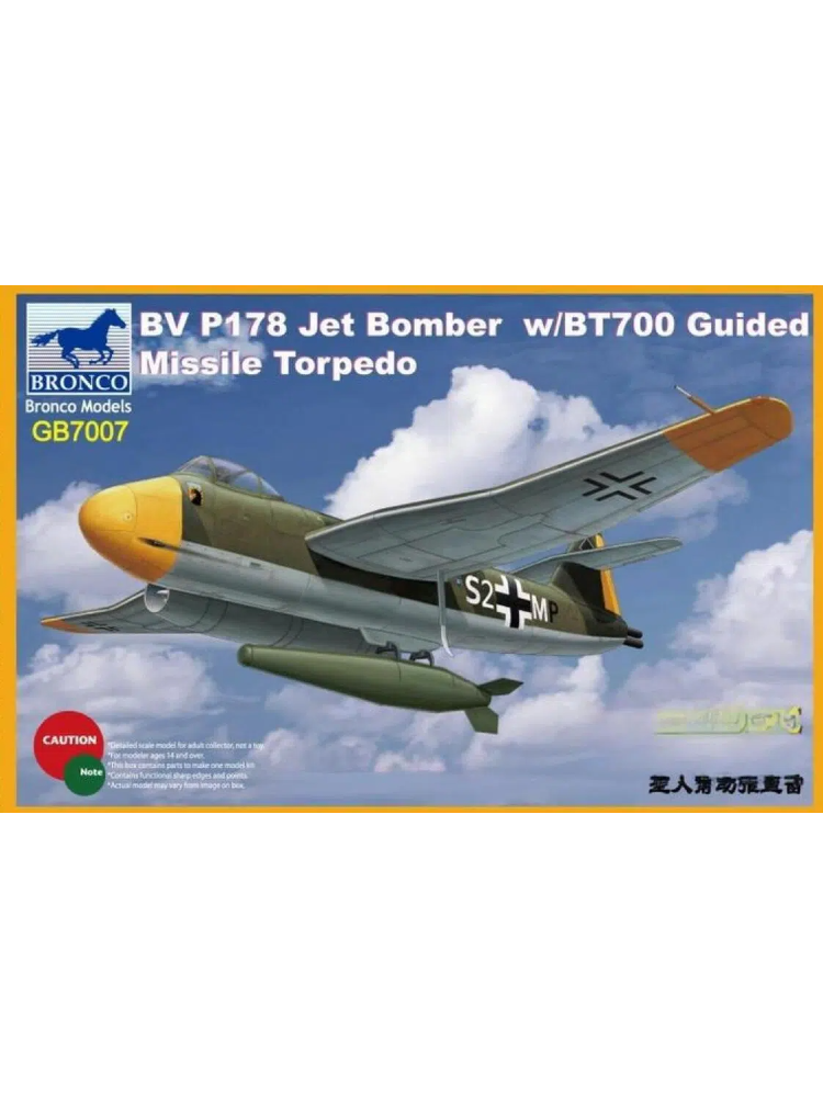 Bronco 1/72 GB7007 Blohm & Voss BV P178 Jet Bomber BT700 Guided Missile Torpedo