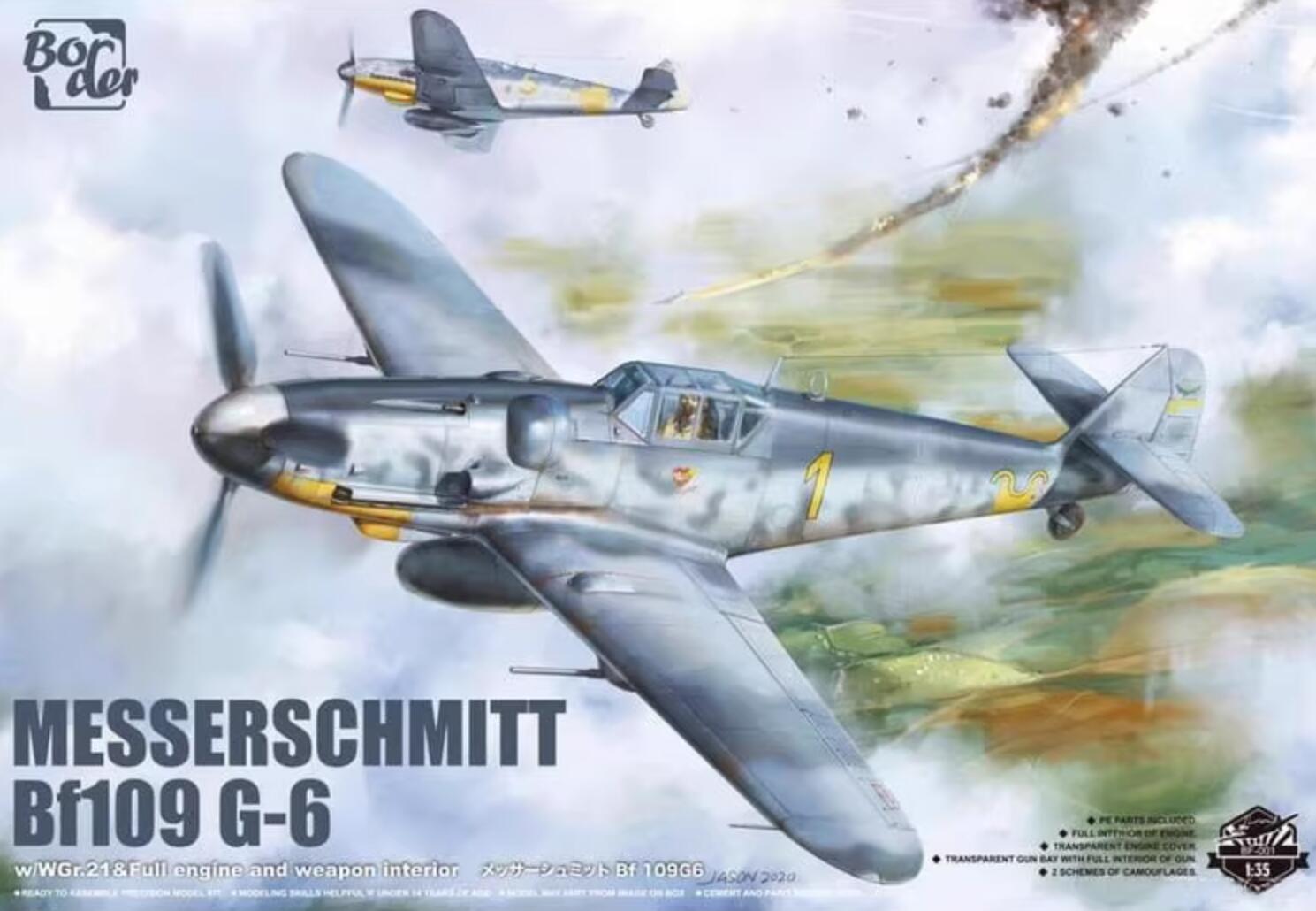 BORDER BF-001 1/35 SCALE MESSERSCHMITT BF109G-6 MODEL KIT