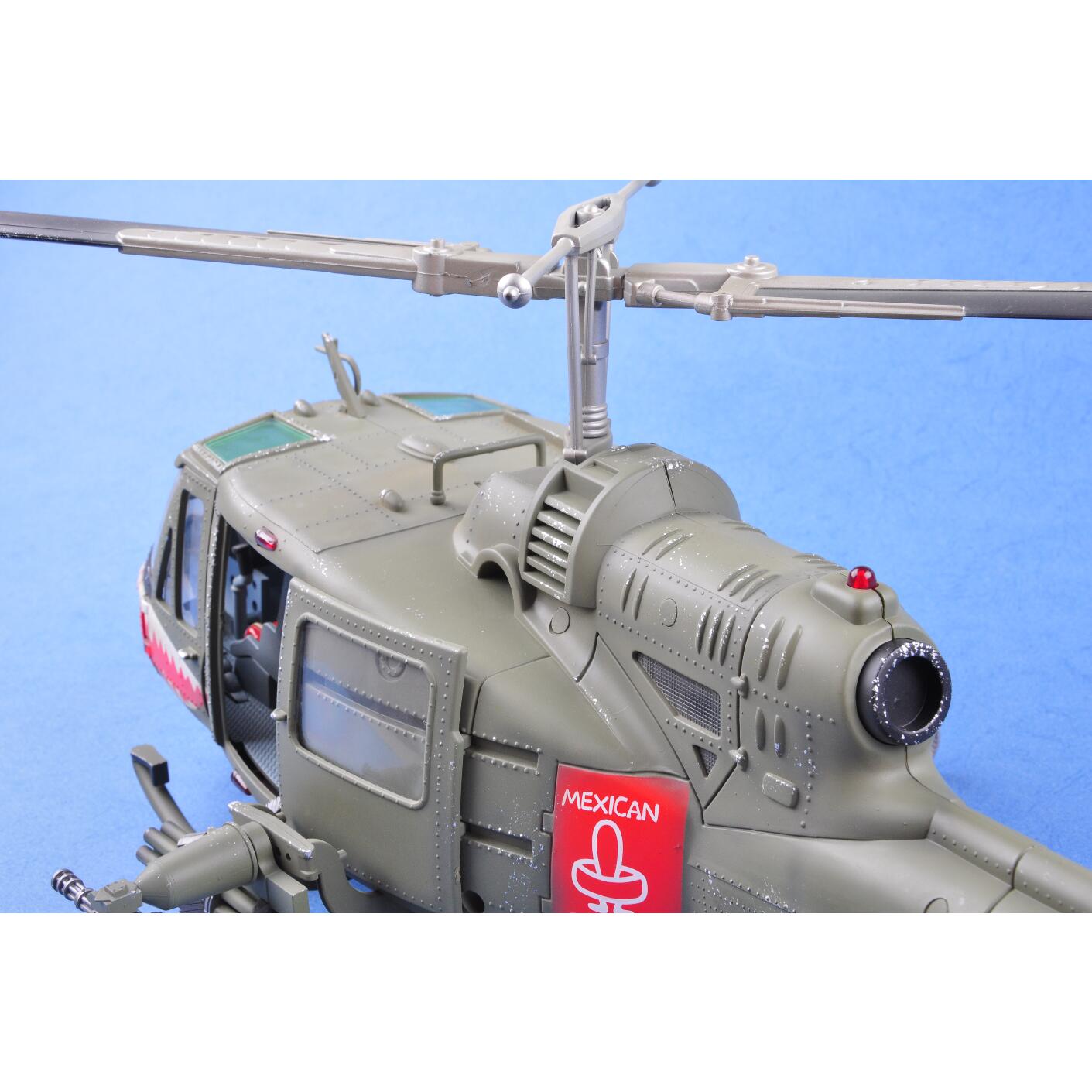 Merit 60028 1/18 US Uh-1b Huey 174th Assault Helicopter Shark Finished Model Kit