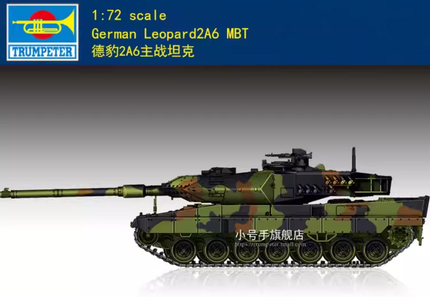 TRUMPETER 07191 1/72 Scale German Leopard2A6 MBT Model Kit
