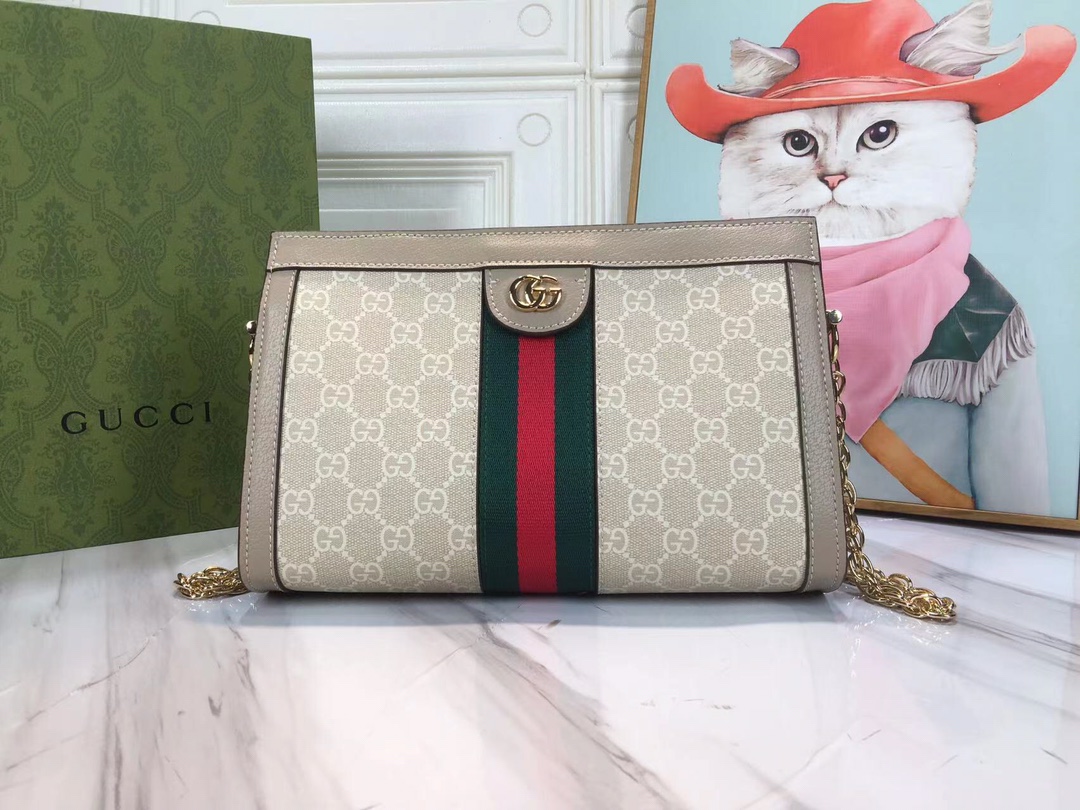 Replica Gucci Ophidia Small Shoulder Bag Beige/Black