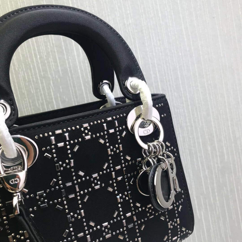 Replica Christian Dior Rhinestones Mini Lady Dior Bag M0500