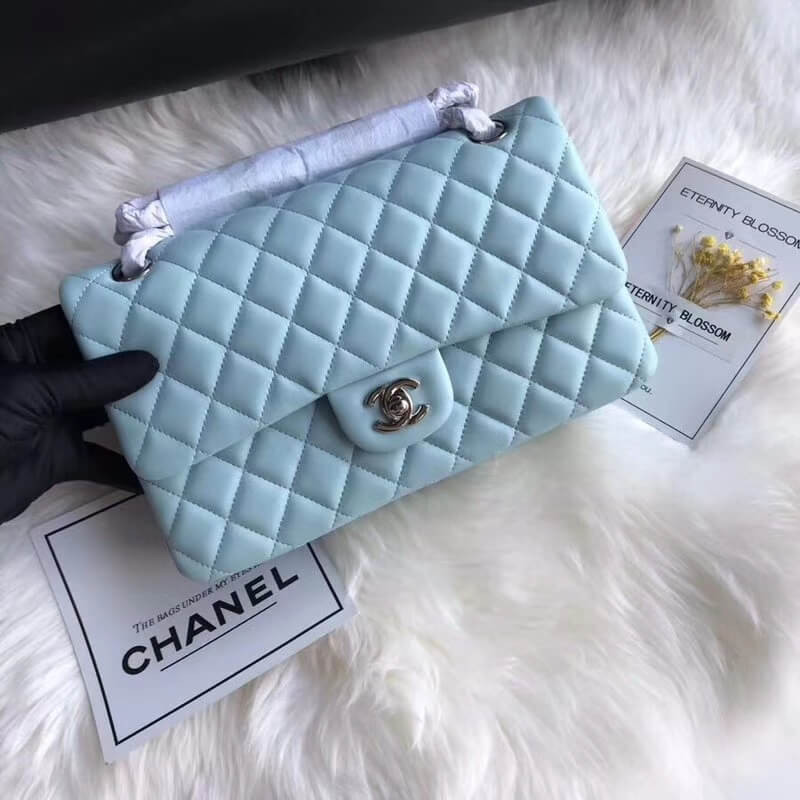 Replica Chanel 1112 Tiffany Blue Medium Size 2.55 Lambskin Leather Flap Bag