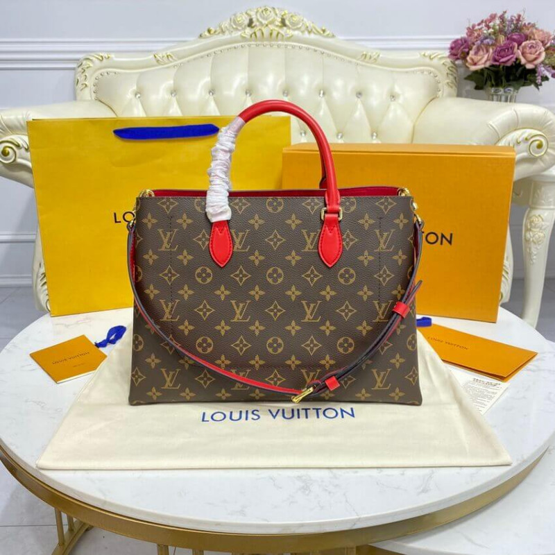 Replica Louis Vuitton Monogram Canvas Flower Tote M43553 Red