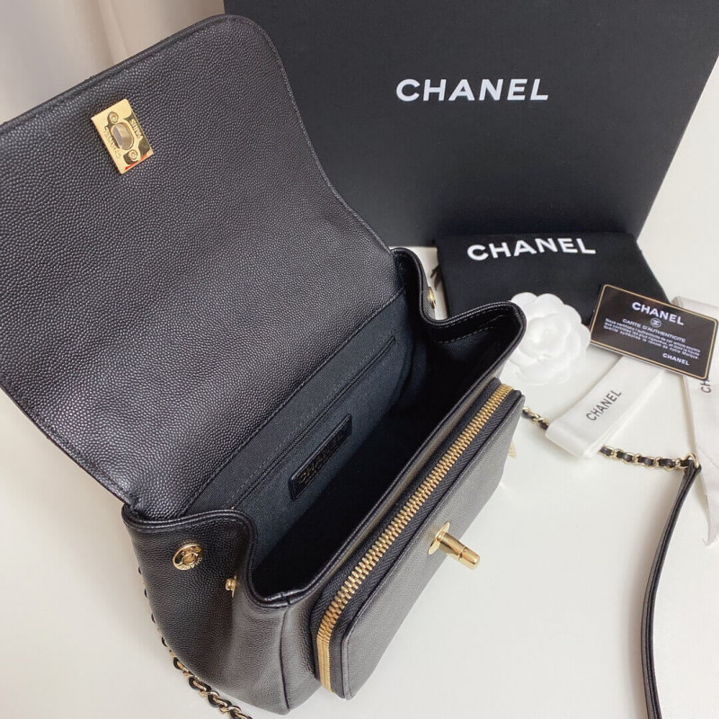 Replica Chanel Quilted Caviar Leather Small Business Affinity Bag A93749