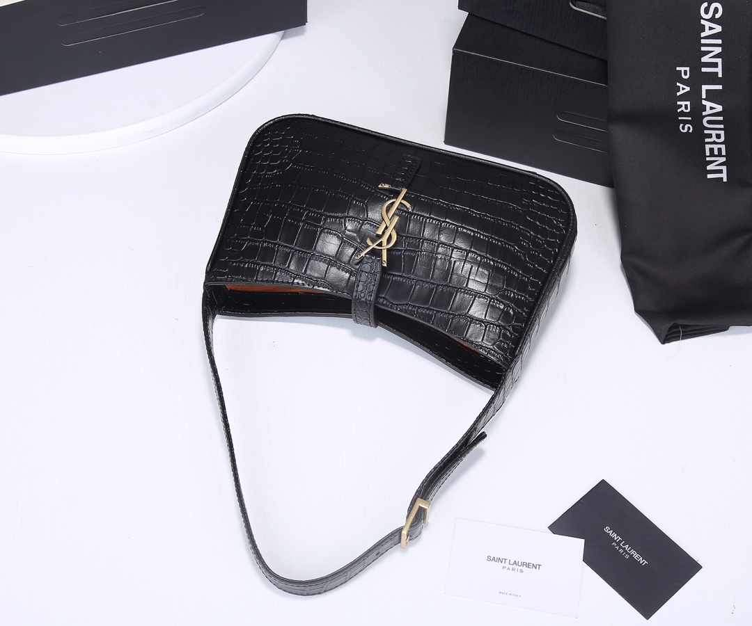 Replica Ysl Le 5 A 7 Hobo Bag In Crocodile-Embossed Leather 2024