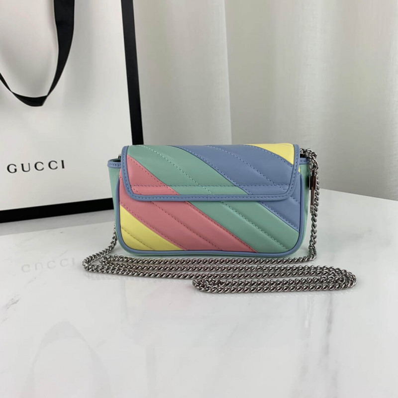 Replica Gucci Gg Marmont Super Mini Bag In Pastel And Rainbow 476433