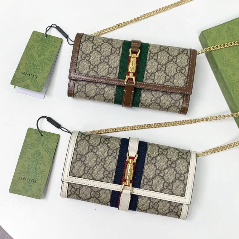 Replica Gucci Jackie 1961 Chain Wallet 652681 White