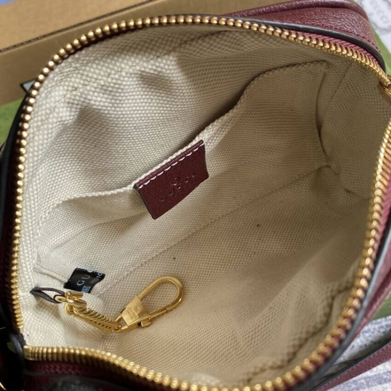 Replica Gucci Ophidia Mini Bag With Web 517350 Burgundy