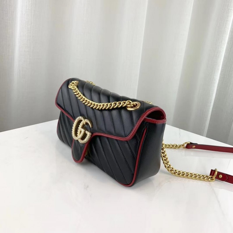 Replica Gucci Gg Marmont Small Shoulder Bag 443497 Black
