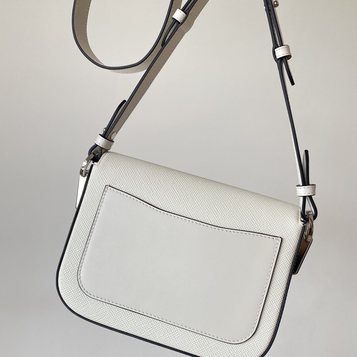 Replica Prada Saffiano Leather Identity Shoulder Bag