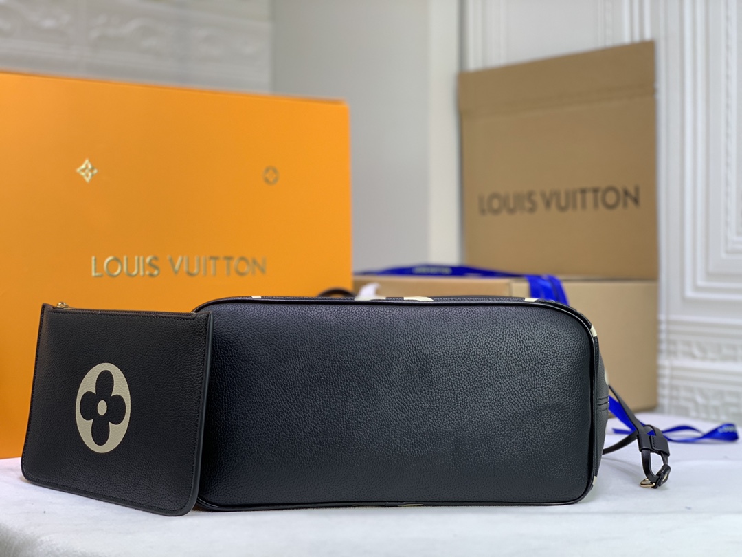 Replica Louis Vuitton Neverfull M45679 Mm Tote Bag White/Black