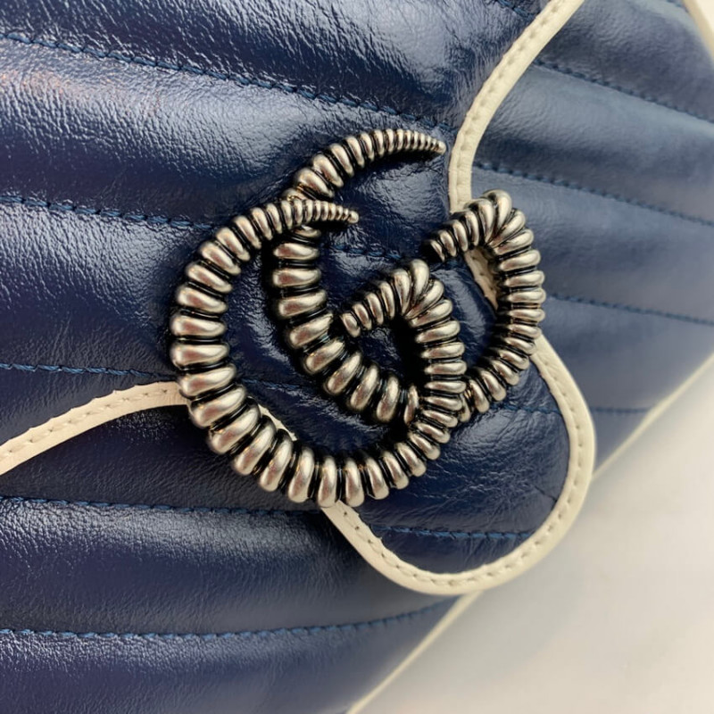 Replica Gucci Gg Marmont Mini Top Handle Bag 583571 Blue