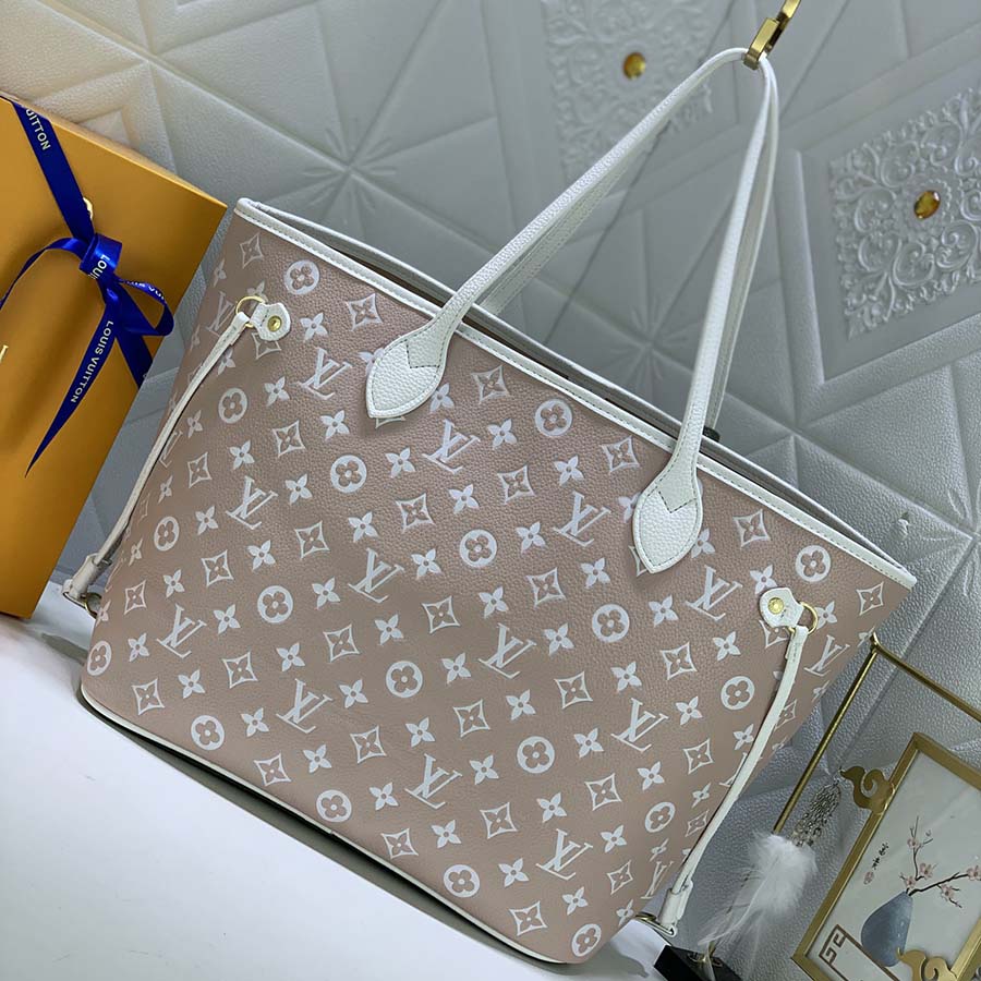 Replica Louis Vuitton Neverfull Mm Tote Bag- Green Beige